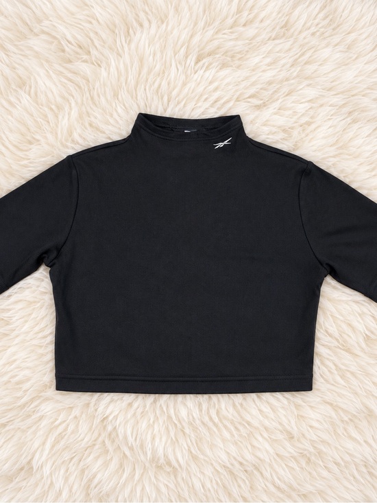 Reebok Tops - Reebok Black Cropped Mock Neck Top